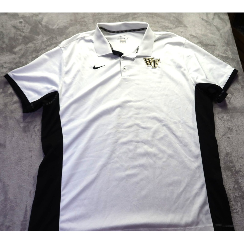 Nike Dri Fit Wake Forest Demon Deacons White Golf Polo Shirt‎ Men's Size XXL 2XL - Picture 2 of 7